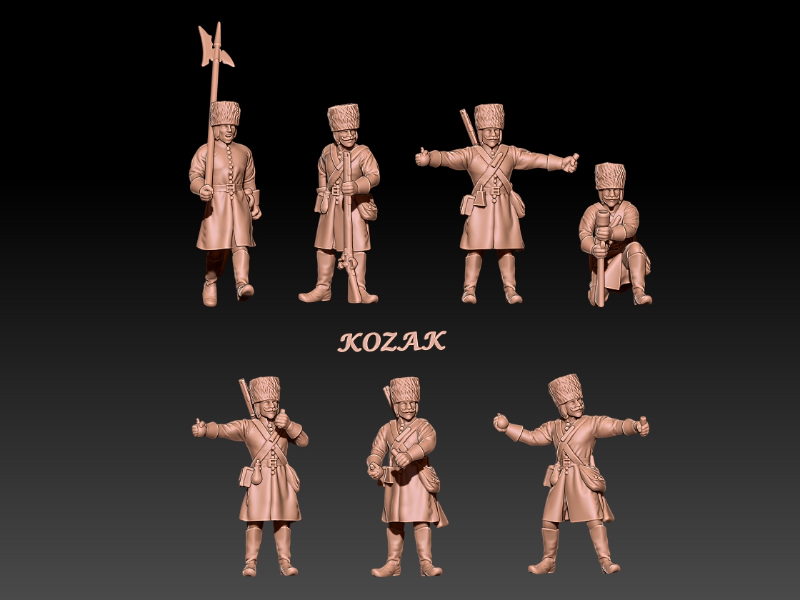 russian grenadiers in hungarian uniform (1696-1704) set 3